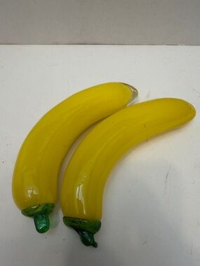 Hand-Blown Glass Bananas - set of 2